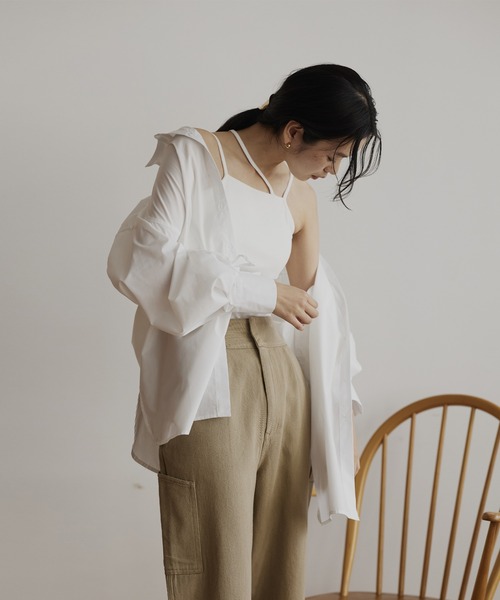 hellam（へラム）の「クロスデザインキャミソール（キャミソール・レディース・オフホワイト/ブラック/カーキ/ベージュ・FREE）」の7枚目の写真