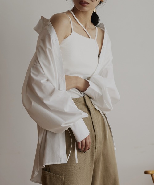 hellam（へラム）の「クロスデザインキャミソール（キャミソール・レディース・オフホワイト/ブラック/カーキ/ベージュ・FREE）」の14枚目の写真