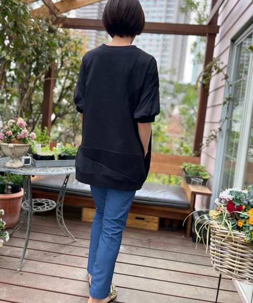 AVIE ロゴプリント Tシャツプルオーバー AVIE（アビィ） tシャツ ジャージーエレファントスリーブプルオーバー
