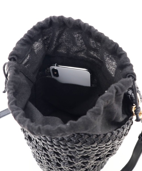 ❤【 COOCO】フェイクレザーメッシュバケツ型2WAY ショルダーバッグ COOCO（クーコ）の「フェイクレザーメッシュバケツ型2WAYバッグ
