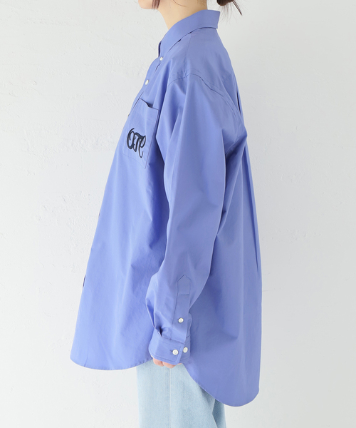 沸騰ブラドン セール】【OFF シャツ（シャツ EMB CUFF/オフザカフ】POCKET THE トップス