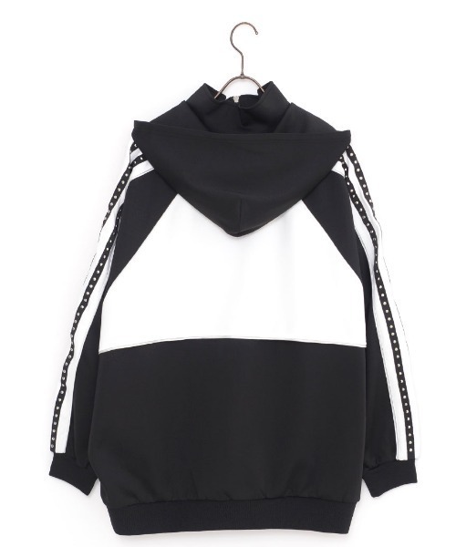 CIVARIZE（シヴァーライズ）の「『CIVARIZE/シヴァーライズ』フード付きスタッズライン切り替えトラックジャケット（パーカー・メンズ・ブラック×パープル/ブラック×ホワイト・FREE）」の14枚目の写真