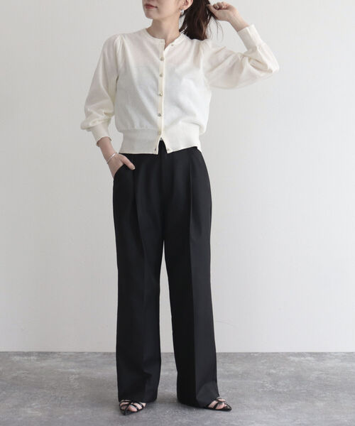 fredy emue（フレディエミュ）の「ハートボタン シアーカーディガン（カーディガン/ボレロ・レディース・オフホワイト/オレンジ/サックスブルー/ネイビー・38）」の15枚目の写真