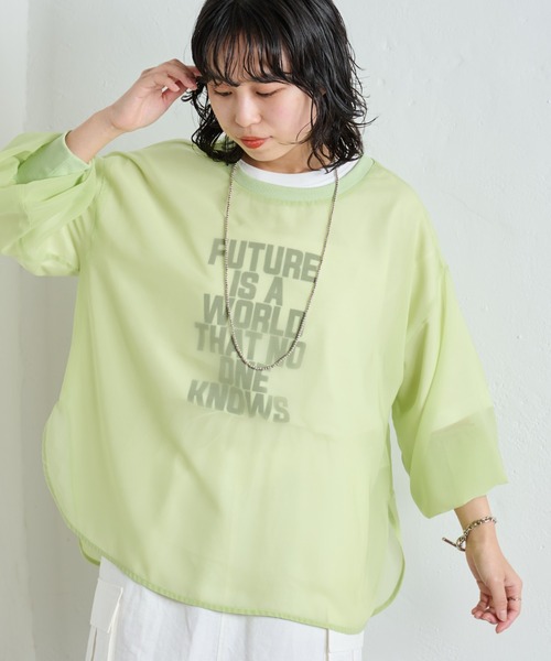 COLONY 2139（コロニートゥーワンスリーナイン）の「【セットアイテム】長袖シアートップス＆キャミソールセット（シャツ/ブラウス・レディース・ブラック/グレー/アイボリー/ブルー/グリーン系その他・FREE）」の4枚目の写真