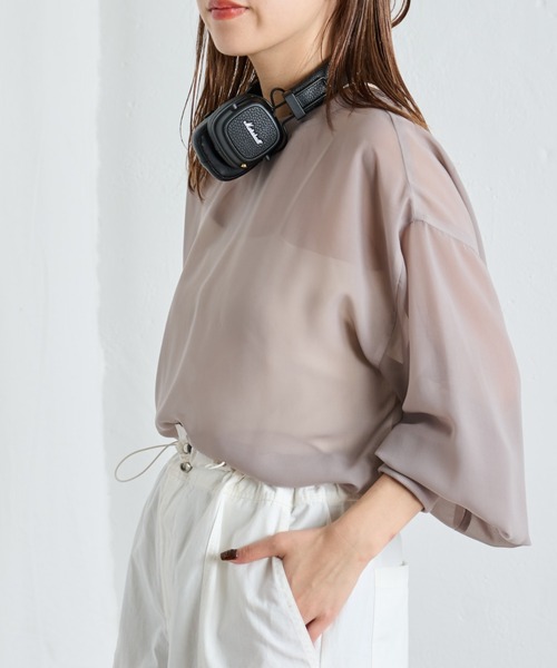 COLONY 2139（コロニートゥーワンスリーナイン）の「【セットアイテム】長袖シアートップス＆キャミソールセット（シャツ/ブラウス・レディース・ブラック/グレー/アイボリー/ブルー/グリーン系その他・FREE）」の3枚目の写真