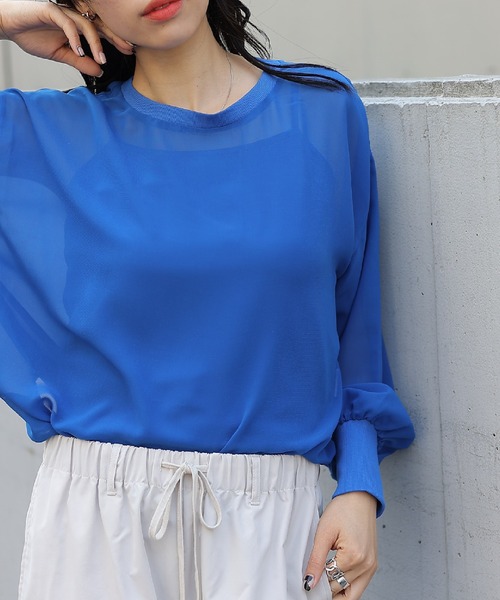 COLONY 2139（コロニートゥーワンスリーナイン）の「【セットアイテム】長袖シアートップス＆キャミソールセット（シャツ/ブラウス・レディース・ブラック/グレー/アイボリー/ブルー/グリーン系その他・FREE）」の17枚目の写真