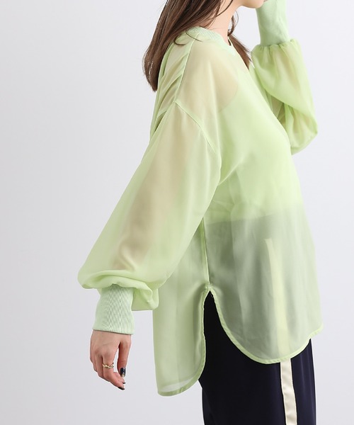 COLONY 2139（コロニートゥーワンスリーナイン）の「【セットアイテム】長袖シアートップス＆キャミソールセット（シャツ/ブラウス・レディース・ブラック/グレー/アイボリー/ブルー/グリーン系その他・FREE）」の13枚目の写真