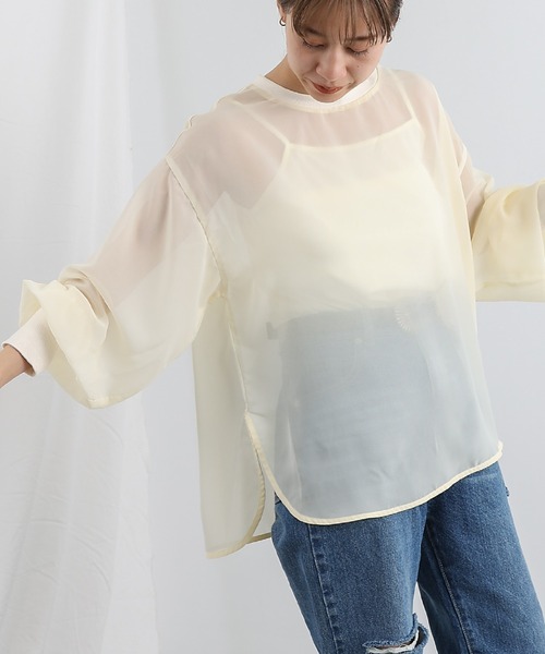 COLONY 2139（コロニートゥーワンスリーナイン）の「【セットアイテム】長袖シアートップス＆キャミソールセット（シャツ/ブラウス・レディース・ブラック/グレー/アイボリー/ブルー/グリーン系その他・FREE）」の11枚目の写真