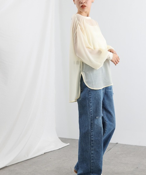 COLONY 2139（コロニートゥーワンスリーナイン）の「【セットアイテム】長袖シアートップス＆キャミソールセット（シャツ/ブラウス・レディース・ブラック/グレー/アイボリー/ブルー/グリーン系その他・FREE）」の19枚目の写真