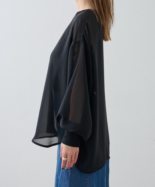 COLONY 2139（コロニートゥーワンスリーナイン）の「【セットアイテム】長袖シアートップス＆キャミソールセット（シャツ/ブラウス・レディース・ブラック/グレー/アイボリー/ブルー/グリーン系その他・FREE）」の12枚目の写真