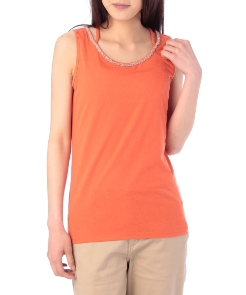 HusHusH（ハッシュアッシュ）の「三つ編みタンクトップ（タンクトップ・レディース・ブラック/グリーン/レッド/ホワイト・02/03）」の4枚目の写真