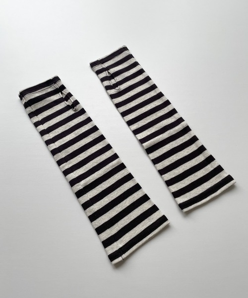 harmonie-OrganicCotton-(アルモニオーガニックコットン)ボーダーショート丈アームカバ