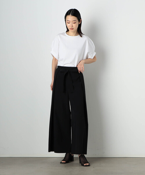 COMME CA ISM（コムサイズム）の「★TV着用商品★ウエストリボン ラップワイドパンツ（その他パンツ・レディース・チャコール/ブラック・MEDIUM/LARGE）」の5枚目の写真