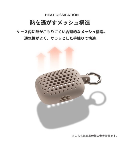 Hamee（ハミィ）の「AirPods Pro(第2/第1世代)専用 AndMesh メッシュ AirPods Proケース（ヘッドフォン/イヤホン・レディース・ブラック/セージグリーン・P）」の6枚目の写真