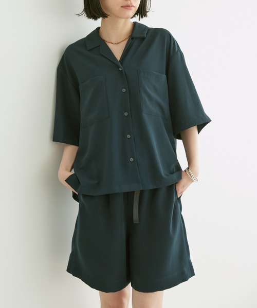 AMERICAN HOLIC（アメリカンホリック）の「とろみ開襟シャツ（シャツ/ブラウス・レディース・ネイビー/ドット・M/L）」の6枚目の写真