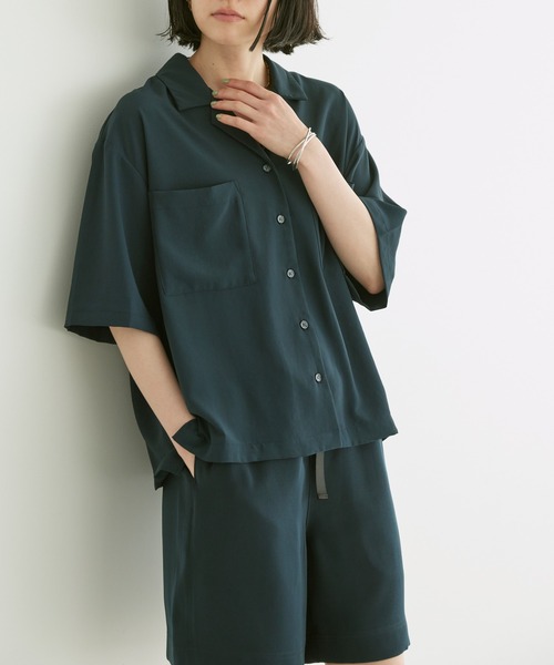 AMERICAN HOLIC（アメリカンホリック）の「とろみ開襟シャツ（シャツ/ブラウス・レディース・ネイビー/ドット・M/L）」の7枚目の写真