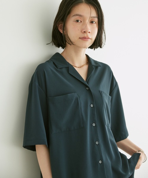 AMERICAN HOLIC（アメリカンホリック）の「とろみ開襟シャツ（シャツ/ブラウス・レディース・ネイビー/ドット・M/L）」の5枚目の写真