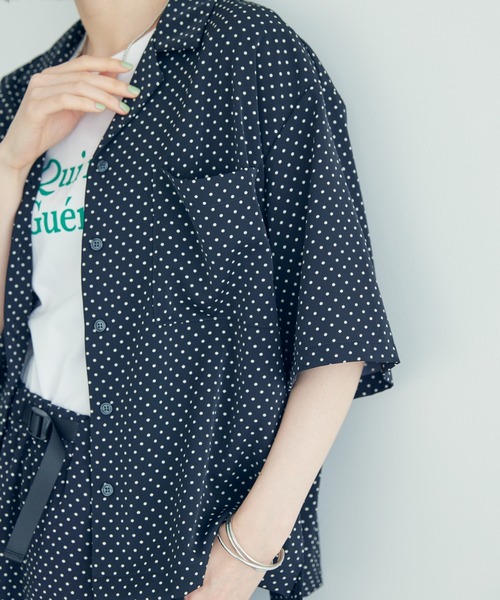 AMERICAN HOLIC（アメリカンホリック）の「とろみ開襟シャツ（シャツ/ブラウス・レディース・ネイビー/ドット・M/L）」の17枚目の写真