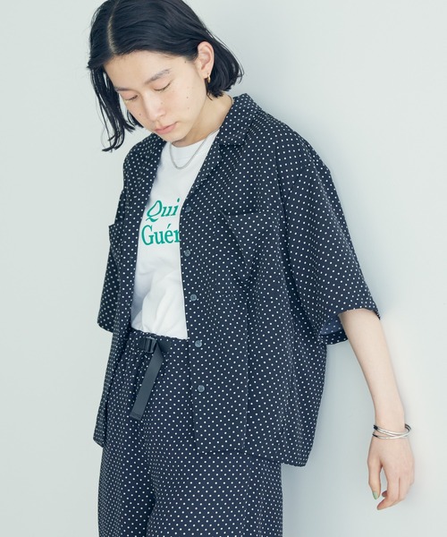 AMERICAN HOLIC（アメリカンホリック）の「とろみ開襟シャツ（シャツ/ブラウス・レディース・ネイビー/ドット・M/L）」の14枚目の写真