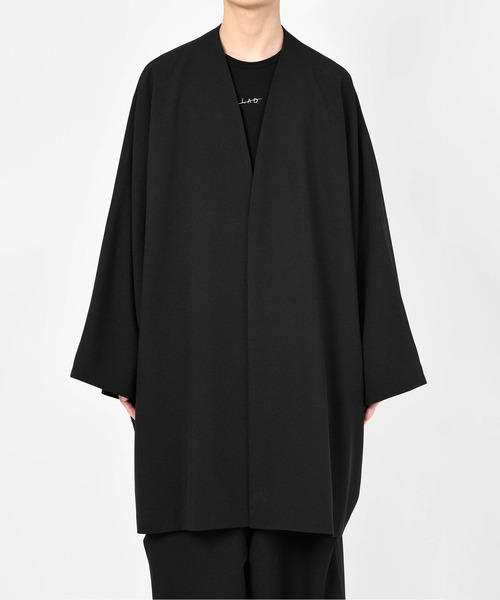 LAD MUSICIAN（ラッドミュージシャン）の「DOLMAN SLEEVE LONG JACKET（ノーカラージャケット・メンズ・ブラック・42/44）」の2枚目の写真