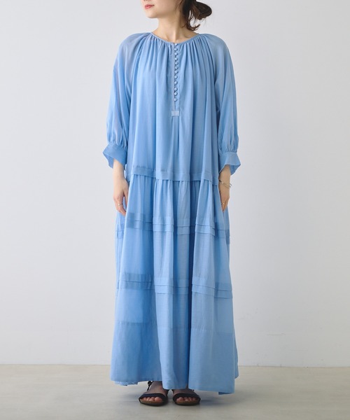 PUAL CE CIN（ピュアルセシン）の「インドボイルワンピース（ワンピース・レディース・オレンジ/ブラック/ベージュ/ブルー・FREE）」の14枚目の写真