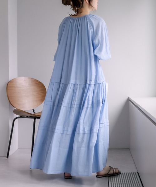 PUAL CE CIN（ピュアルセシン）の「インドボイルワンピース（ワンピース・レディース・オレンジ/ブラック/ベージュ/ブルー・FREE）」の20枚目の写真