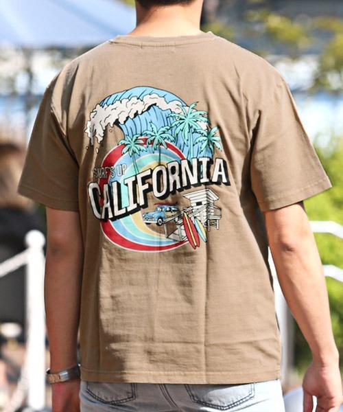 LUXSTYLE(ラグスタイル)の「CaliforniaバックイラストプリントTシャツ(Tシャツ/カットソー・メンズ・ブラック/ホワイト/ベージュ・46/44)」の10枚目の写真