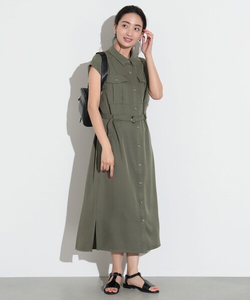 BEAMS HEART（ビームスハート）の「BEAMS HEART / サファリ ワンピース（ワンピース・レディース・ブラック/オリーブ/ベージュ・FREE）」の22枚目の写真