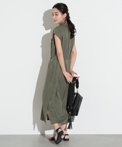 BEAMS HEART（ビームスハート）の「BEAMS HEART / サファリ ワンピース（ワンピース・レディース・ブラック/オリーブ/ベージュ・FREE）」の7枚目の写真