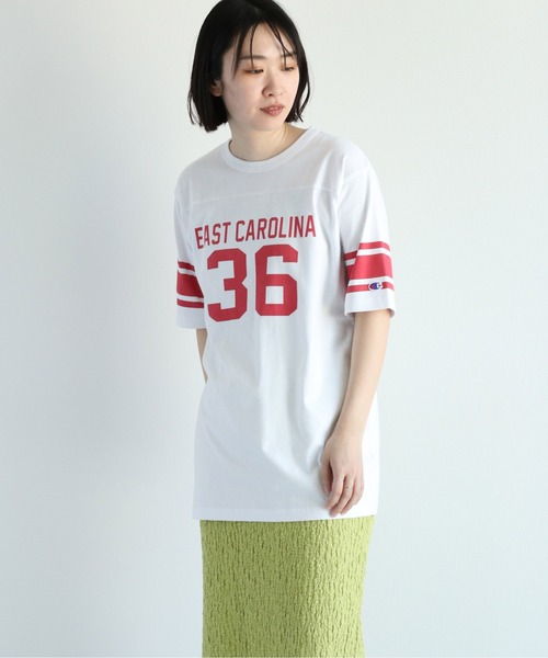 Champion(チャンピオン)の「【Champion】チャンピオン フットボールTee(Tシャツ/カットソー・レディース・ブルー/ホワイト・L)」の2枚目の写真