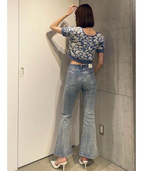 GYDA（ジェイダ）の「レオパードパターン2WAYニットトップス（ニット/セーター・レディース・ライトブルー/オフホワイト・FREE）」の12枚目の写真