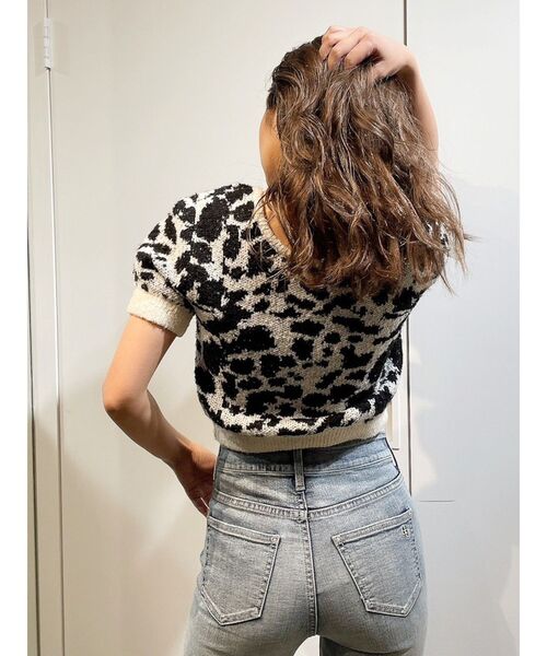 GYDA（ジェイダ）の「レオパードパターン2WAYニットトップス（ニット/セーター・レディース・ライトブルー/オフホワイト・FREE）」の16枚目の写真