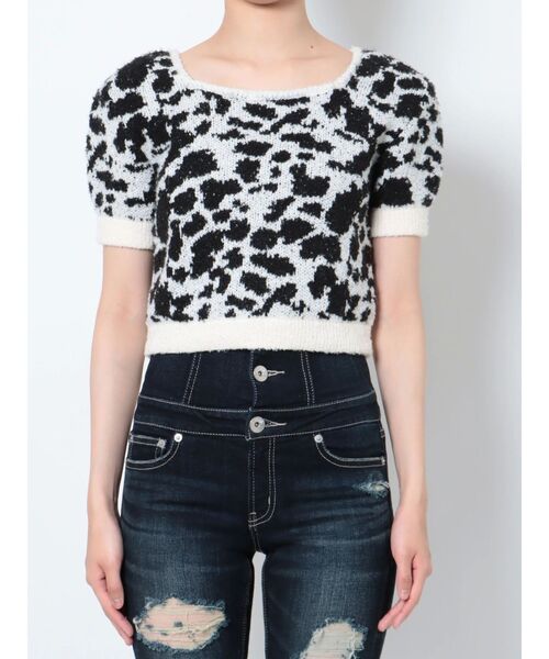GYDA（ジェイダ）の「レオパードパターン2WAYニットトップス（ニット/セーター・レディース・ライトブルー/オフホワイト・FREE）」の19枚目の写真