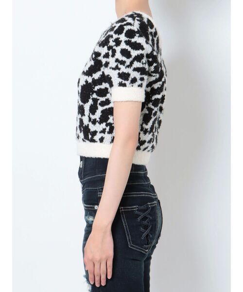 GYDA（ジェイダ）の「レオパードパターン2WAYニットトップス（ニット/セーター・レディース・ライトブルー/オフホワイト・FREE）」の20枚目の写真