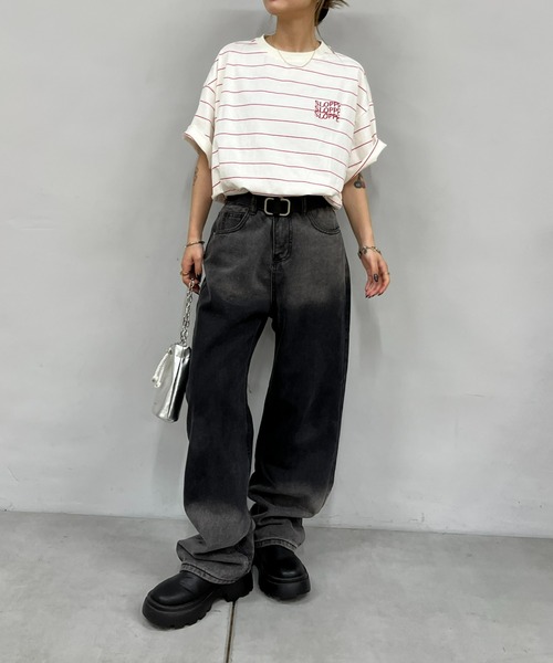 WHO'S WHO gallery(フーズフーギャラリー)の「《WEB限定》【SLOPPY/スロッピー】ロゴ刺繍TEE(Tシャツ/カットソー・レディース・ホワイト/ライトグレー/ホワイト系その他/ブラック系その他/チャコールグレー/ブラック/ブラック系その他2/ネイビー・FREE)」の13枚目の写真