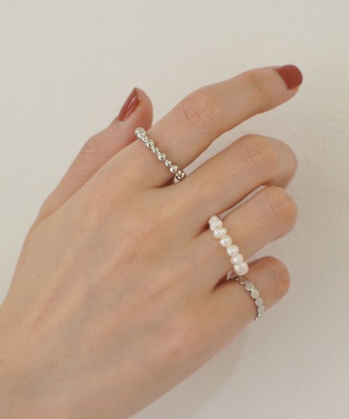 dictionary（ディクショナリー）の「パール & メタル セット リング 【 ammy. / エイミードット 】（リング・レディース・ゴールド/ブラウン/シルバー系1/ゴールド系2/シルバー系2/ゴールド系1/シルバー・FREE）」の4枚目の写真