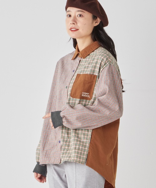 KRIFF MAYER Lady's Collection（クリフメイヤーレディースコレクション）の「ビエラハッピーシャツ（シャツ/ブラウス・レディース・ネイビー/ワインレッド/オフホワイト/カラフル/その他5・LARGE/MEDIUM）」の4枚目の写真