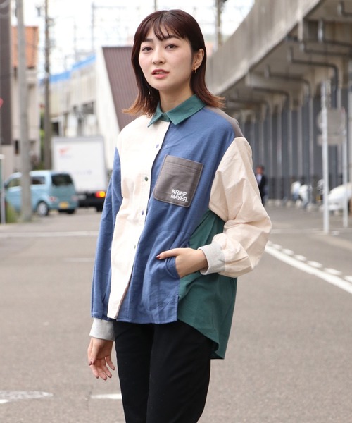 KRIFF MAYER Lady's Collection（クリフメイヤーレディースコレクション）の「ビエラハッピーシャツ（シャツ/ブラウス・レディース・ネイビー/ワインレッド/オフホワイト/カラフル/その他5・LARGE/MEDIUM）」の5枚目の写真