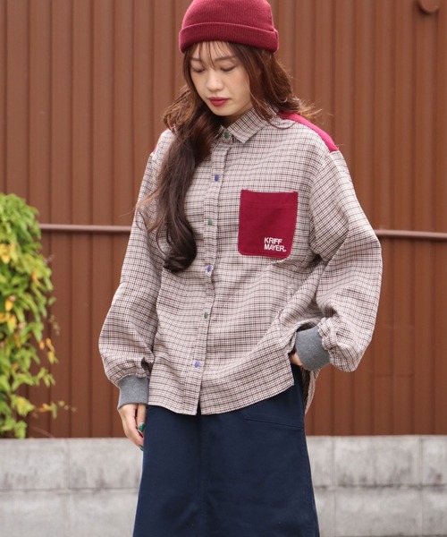 KRIFF MAYER Lady's Collection（クリフメイヤーレディースコレクション）の「ビエラハッピーシャツ（シャツ/ブラウス・レディース・ネイビー/ワインレッド/オフホワイト/カラフル/その他5・LARGE/MEDIUM）」の3枚目の写真