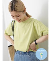 Samansa Mos2 blue | 【接触冷感】Tシャツ(Tシャツ/カットソー)