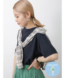 Samansa Mos2 blue | 【接触冷感】Tシャツ(Tシャツ/カットソー)