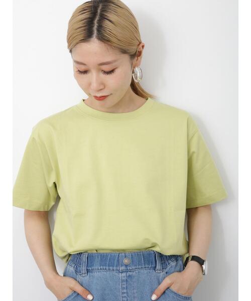 Samansa Mos2 blue(サマンサモスモスブルー)の「【接触冷感】Tシャツ(Tシャツ/カットソー・レディース・ブラック/オフホワイト/イエロー・F)」の4枚目の写真