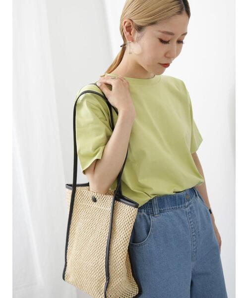 Samansa Mos2 blue(サマンサモスモスブルー)の「【接触冷感】Tシャツ(Tシャツ/カットソー・レディース・ブラック/オフホワイト/イエロー・F)」の7枚目の写真