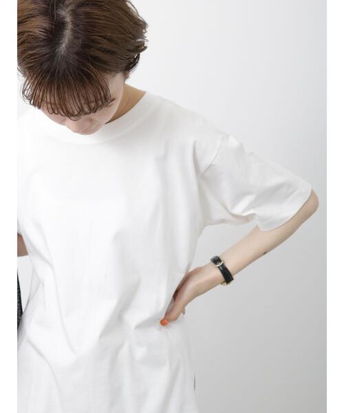 Samansa Mos2 blue(サマンサモスモスブルー)の「【接触冷感】Tシャツ(Tシャツ/カットソー・レディース・ブラック/オフホワイト/イエロー・F)」の10枚目の写真