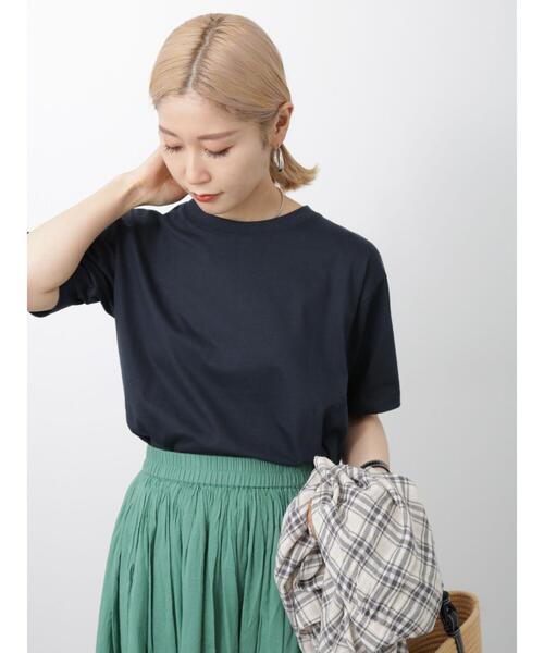 Samansa Mos2 blue(サマンサモスモスブルー)の「【接触冷感】Tシャツ(Tシャツ/カットソー・レディース・ブラック/オフホワイト/イエロー・F)」の13枚目の写真