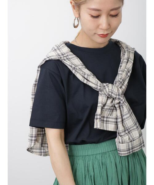Samansa Mos2 blue(サマンサモスモスブルー)の「【接触冷感】Tシャツ(Tシャツ/カットソー・レディース・ブラック/オフホワイト/イエロー・F)」の16枚目の写真