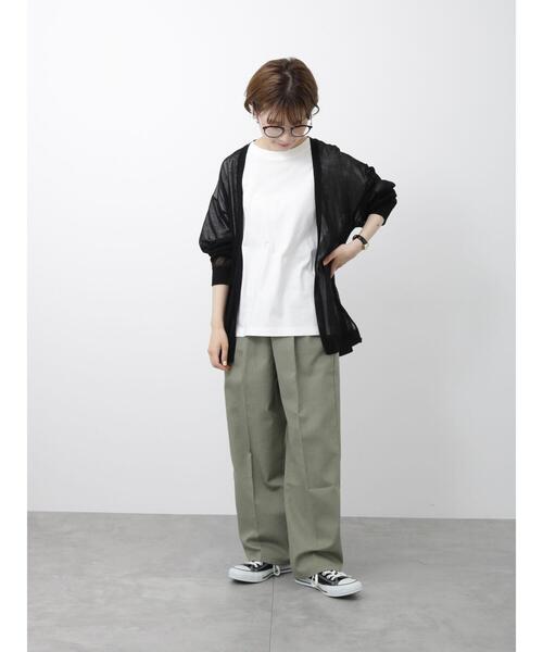 Samansa Mos2 blue(サマンサモスモスブルー)の「【接触冷感】Tシャツ(Tシャツ/カットソー・レディース・ブラック/オフホワイト/イエロー・F)」の5枚目の写真
