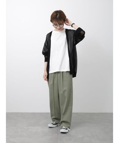 Samansa Mos2 blue(サマンサモスモスブルー)の「【接触冷感】Tシャツ(Tシャツ/カットソー・レディース・ブラック/オフホワイト/イエロー・F)」の8枚目の写真