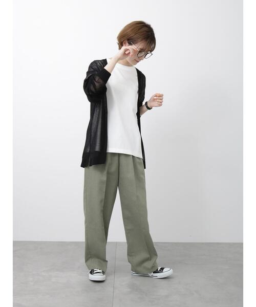 Samansa Mos2 blue(サマンサモスモスブルー)の「【接触冷感】Tシャツ(Tシャツ/カットソー・レディース・ブラック/オフホワイト/イエロー・F)」の22枚目の写真