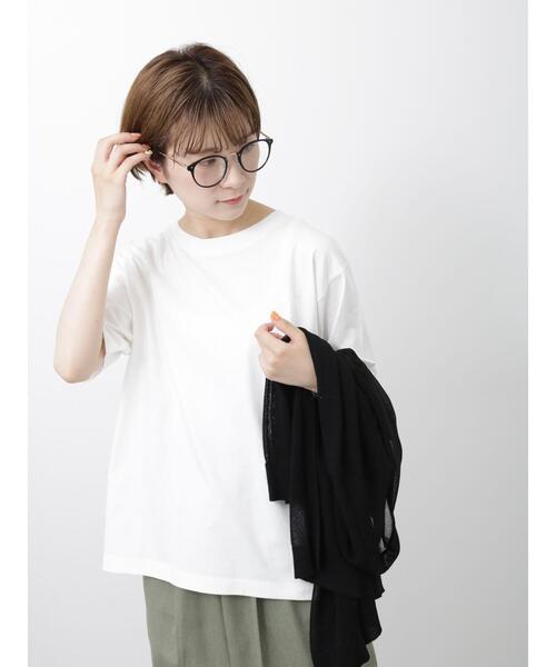 Samansa Mos2 blue(サマンサモスモスブルー)の「【接触冷感】Tシャツ(Tシャツ/カットソー・レディース・ブラック/オフホワイト/イエロー・F)」の11枚目の写真